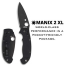 Spyderco Manix 2 XL Folding Knife - PlainEdge S895GPBBK2 | Black