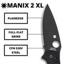 Spyderco Manix 2 XL Folding Knife - PlainEdge S895GPBBK2 | Black