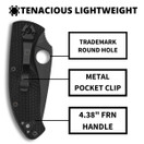 Tenacious Lightweight EDC Folding Utility Knife - 3.39" PlainEdge - C122PBBK