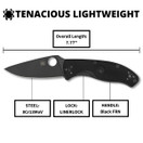 Tenacious Lightweight EDC Folding Utility Knife - 3.39" PlainEdge - C122PBBK