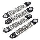 Diamond Plate 4-Piece Vest Extender Set - Jacket Accessories with Chrome Finish