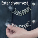 Diamond Plate 4-Piece Vest Extender Set - Jacket Accessories with Chrome Finish