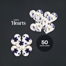 50 pcs Large Seed Paper Purple Plantable Wildflower Hearts Set of 50