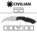 Spyderco civilian Signature Folding Utility Knife C12GS