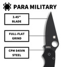 Spyderco Para Military 2 Black Blade Spyderco Para Military 2 Black Blade