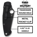 Spyderco Para Military 2 Black Blade Spyderco Para Military 2 Black Blade