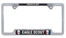 Elektroplate Eagle Scout Proud Parent Chrome Open Corner License Plate Frame