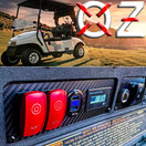 OZ-USA Carbon Fiber Golf Ball Holder Dash Cover Plate USB Charger Aux Switch