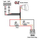 OZ-USA Pod Lights On/Off Rocker Switch with Pulse Power Busbar Plug Wire Kit Compatible with 2019-2026 Polaris RZR Trail S 900/1000 Xpedition XP ADV Ultimate Northstar Premium Models