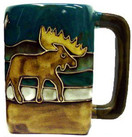 Mara Stoneware 12 oz Square Bottom Mug - Moose