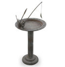 SPI Home Fishing Frog Cast Aluminum SundialBirdbath 31 Inches Tall, bronze