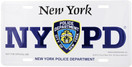 TORKIA INTERNATIONAL NY Souvenir License Plate NYPD White 40306