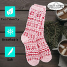 World's Softest Socks Cozy Crew Fair Isle Pink socks
