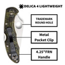 Spyderco Delica 4 Lockback Zombie, SC11ZFPGR