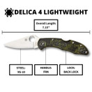Spyderco Delica 4 Lockback Zombie, SC11ZFPGR