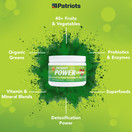 Patriot Power Greens: 40+ Fruits & Vegetables, Organic Superfood 30 Servings