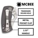Spyderco McBee Pocket Knife 1.52" CTS XHP SS Blade - PlainEdge C236TIP