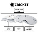 Spyderco Cricket Signature Knife PlainEdge - C29P
