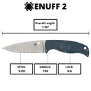 Spyderco Enuff 2 Fixed Blade Blue K390 - SCFB31SBL2K390