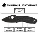 Spyderco C148PBBK Ambitious Lightweight Pocket Knife Black Blade