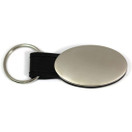 Ford Mustang Black Oval Leather Key Fob Authentic Logo Key Chain Key Ring