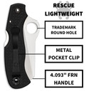 Spyderco Rescue Folding Pocket Knife SpyderEdge - C45SBK