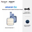 Amaran Magnetic Selfie Phone Light,Go Dual LED Light Source with Adjustable Mirror Light CCT 2700K-6500K,Rechargeable for Selfie,Makeup,Video Conference,TikTok,for iPhone & Android (Blue)