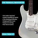 Vega-Trem VT1 Ultra-Trem 2-Points Glossy Stratocaster Guitar Tremolo Bridge For Strat No Mods Easy Installation (Glossy, Right)