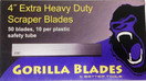 4" Extra Heavy Duty Scraper Blades - .036" thick - 50 blades/box - 10 blades/tube