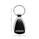 AU-TOMOTIVE GOLD INC. Official Nissan Teardrop Keychain Shiny Chrome (Black)