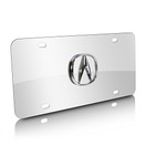 Au-Tomotive Gold Acura (No Fill) License Plate - Chrome on Mirrored