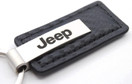 AU-TOMOTIVE GOLD, INC Jeep Cherokee Black Carbon Fiber Texture Leather Key Chain