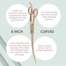 Rose Dog Grooming Shears By Kenchii - Dog Grooming Scissors - Rose Collection - Pet Grooming Accessories - Pet Hair Trimming Scissor - Straight, Curved, Blender and Thinner - Shears Sold Separately