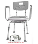 MOBB Premium Bathroom Swivel Shower Chair Bath Bench with Back, 360 Degree Swivel Seat with Locking Mechanism