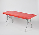 Kwik-Covers Rectangular Fitted Plastic Table Covers, 6' x 30" (6 Feet), Red, White, Blue