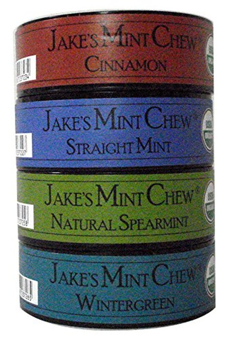 Jake's Mint Chew - "Minty" Sampler - (4) 1.2oz Cans - Nicotine/Tobacco Free