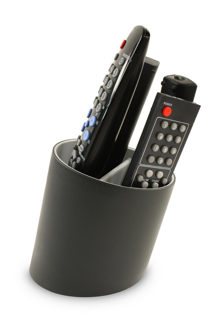 j-me original design Tilt Remote Control Tidy Remote Holder and TV Remote Organizer (Black/Grey)