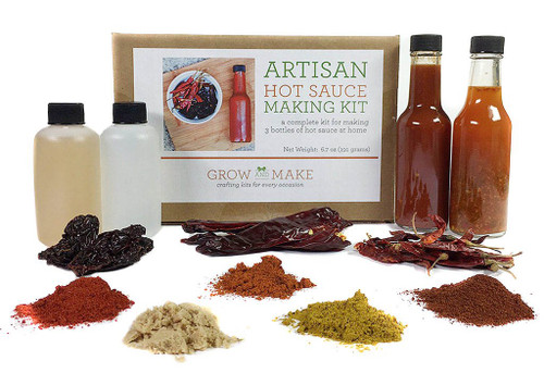 Grow and Make DIY Artisan Gourmet Hot Sauce Kit - Make 3 Unique Sauces at home!