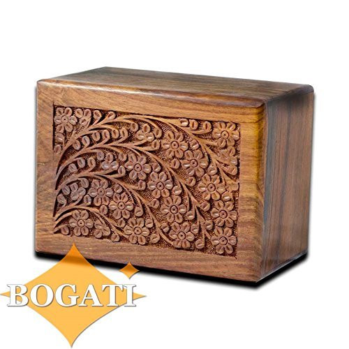 Tree of Life Hand-Carved Rosewood Urn Box - Medium