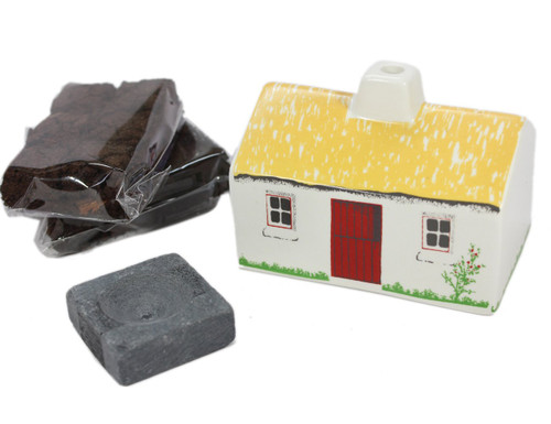 The Gifted Hand Irish Turf Incense & Ceramic Cottage Irish Peat,Beige,