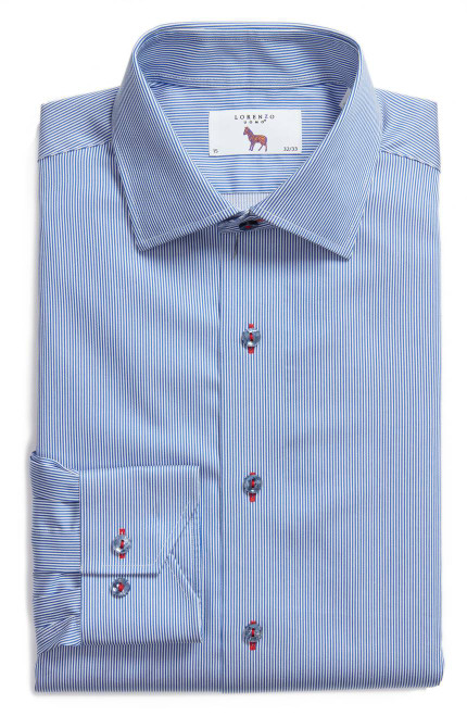 Lorenzo Uomo Lorenzo Uomo Trim Fit Textured Stripe Dress Shirt - Size 16.5 Sleeve 34/35 Brand New