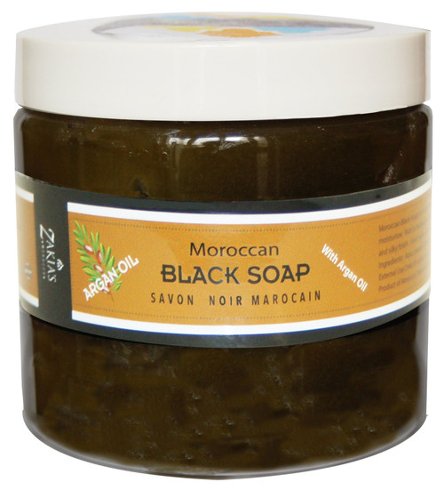 Zakia's Morocco Moroccan Black Soap - Argan Oil -16 oz value size