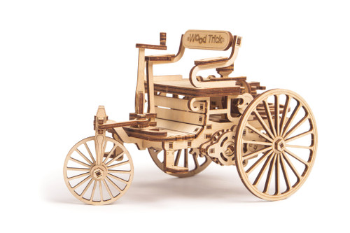 Wood Trick First CAR Classic Mechanical Models 3D Wooden Puzzles DIY Toy Assembly Gears Constructor Kits for Kids, Teens and Adults
