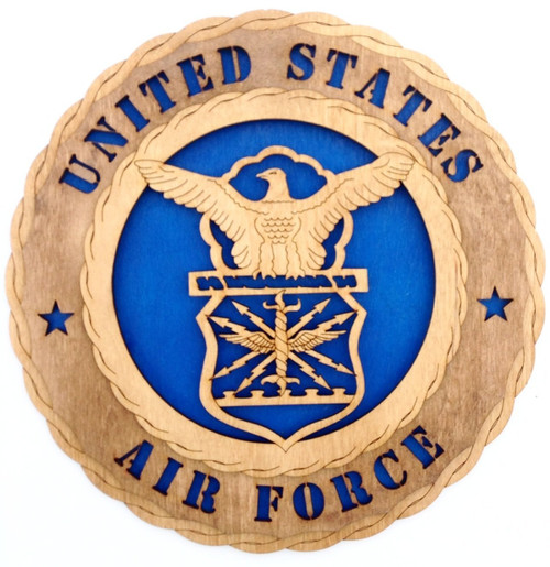 Unique Decorative Custom Laser Crafted Three Dimensional Wooden Wall Plaque - Armed Forces Air Force