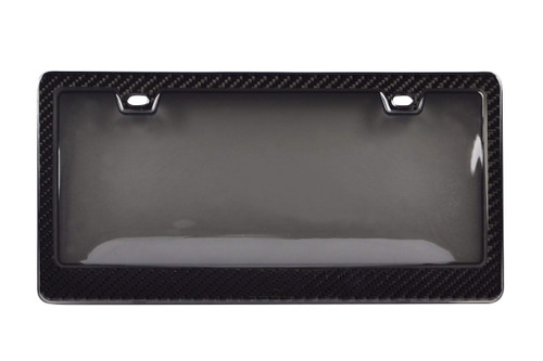 BLVD-LPF OBEY YOUR LUXURY  Genuine 100% Carbon Fiber License Plate Frame TAG Cover 3K with Tinted Cover 2 in 1 Real Carbon Fiber and Unbreakable Cover Patent