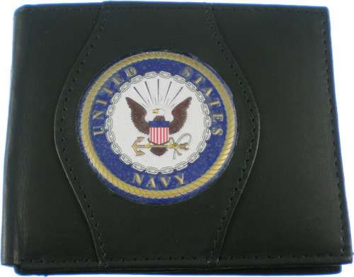 US Navy Genuine Leather Wallet - Black