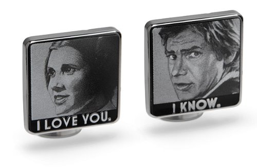 Lucas Films Star Wars Han & Leia I Love You / I Know Cufflinks - LIMITED ED