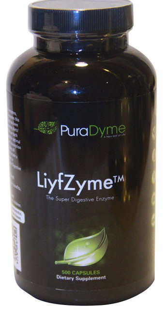 PuraDyme LiyfZyme Plant Based Digestive Enzyme Supplement - 500 Veggie Capsules