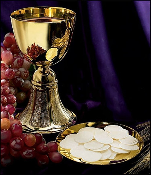 Gold Plate Brass Chalice with Paten, 12 Ounce