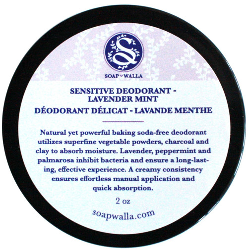 Soapwalla - Organic/Vegan Sensitive Skin Deodorant Cream (Lavender Mint, Baking Soda Free)